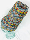 Stretchy multi color Aztec head covering